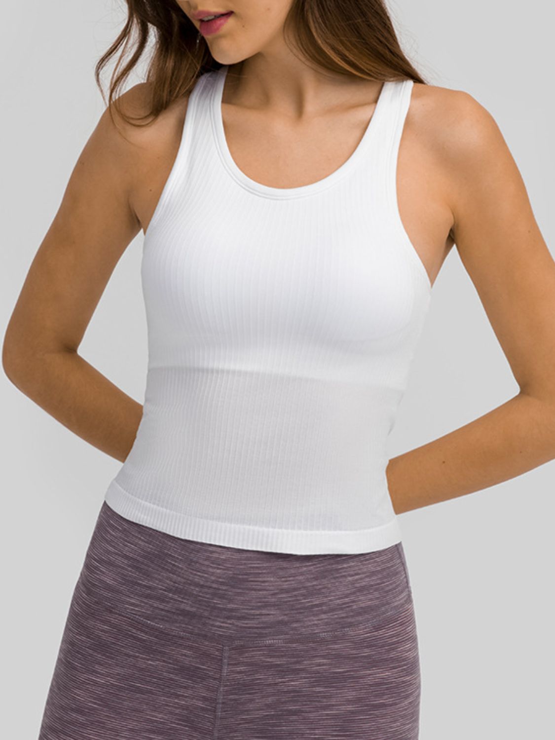 Women's Round Neck Racerback Active Tank Top - Athletic Wear