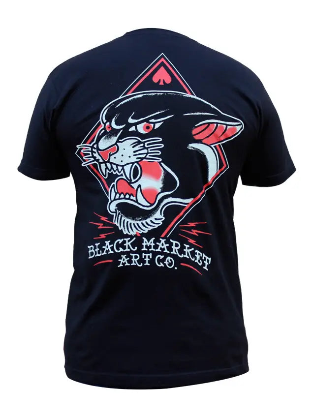 Men's Black Market Art Panther T-Shirt - 100% Fine Combed Cotton and USA-Made