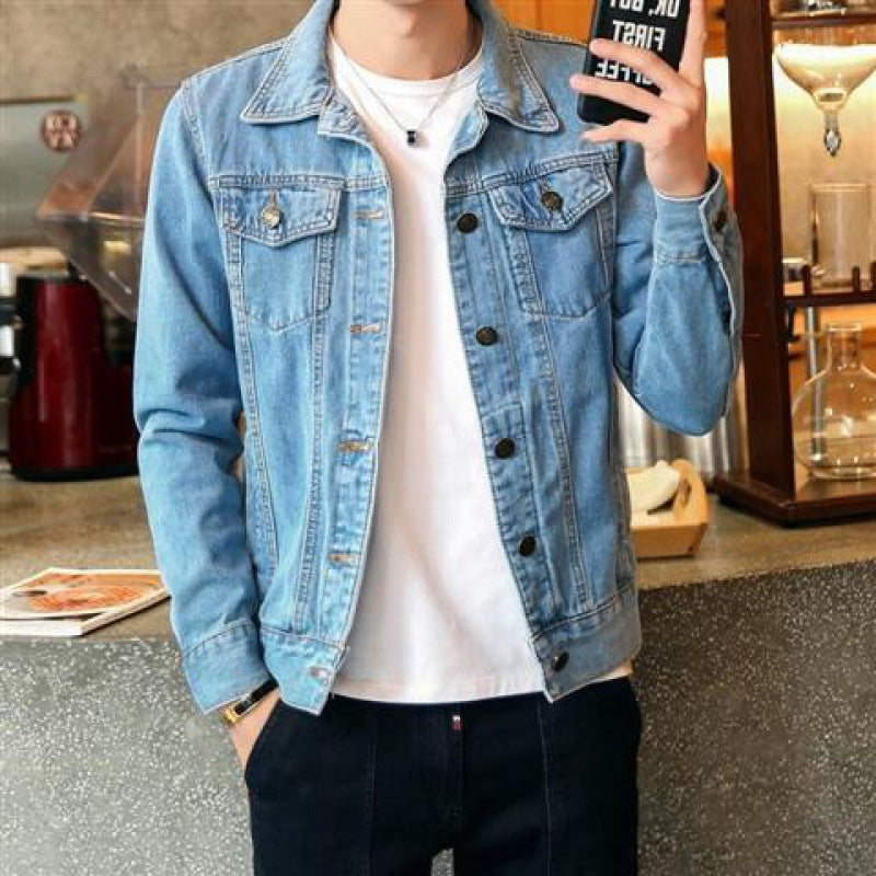 Men's High-Quality Denim Jacket with Pockets - Stylish and Durable Casual Outerwear