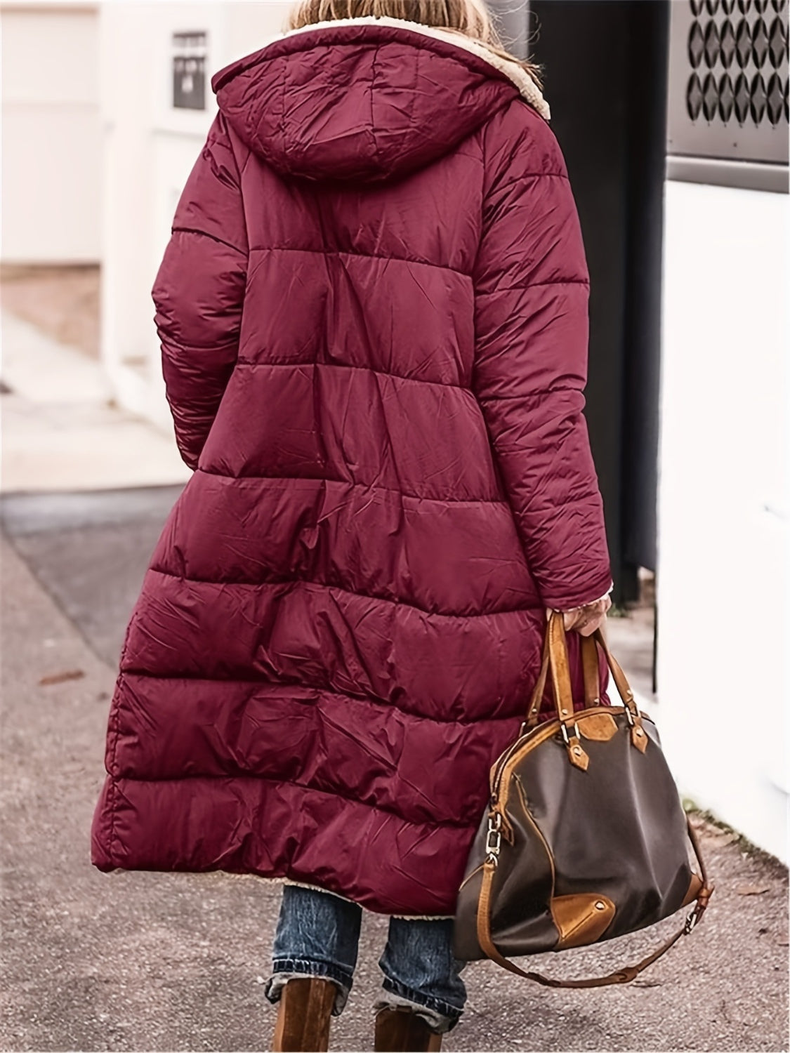 Cozy Women's Full Size Zip Up Sherpa Hooded Coat | Stylish and Comfortable Winter Outerwear