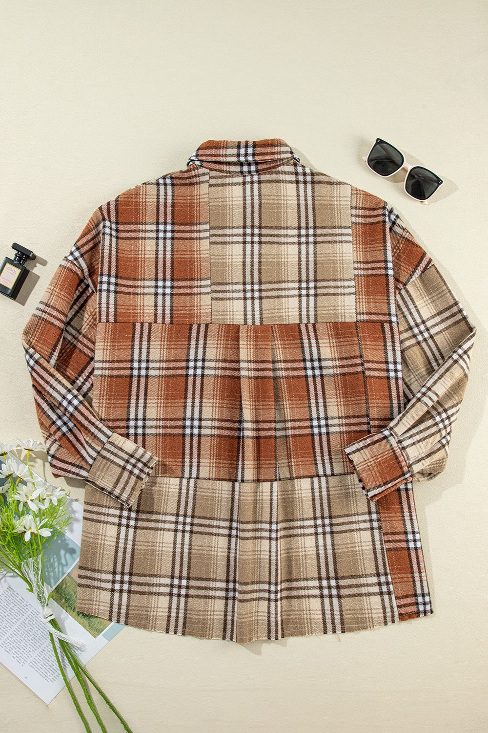 Plaid Shacket for Women - Lightweight Snap Down Jacket with Dropped Shoulders & Pockets - Comfortable Casual Outerwear