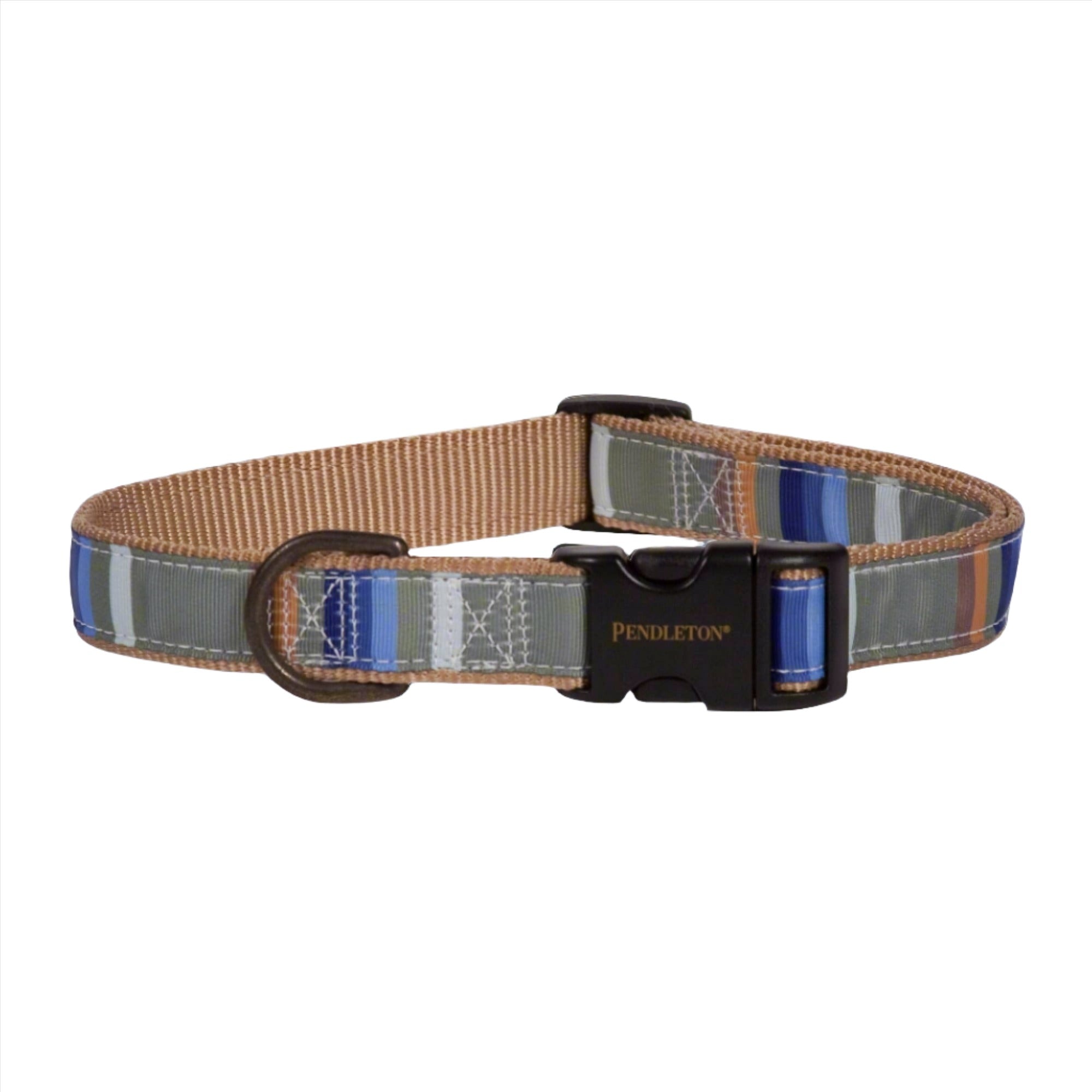 Pendleton Pet National Park Hiker Adjustable Collar with Plastic Locking Closures and Antique Brass Hardware - Small & Medium Sizes