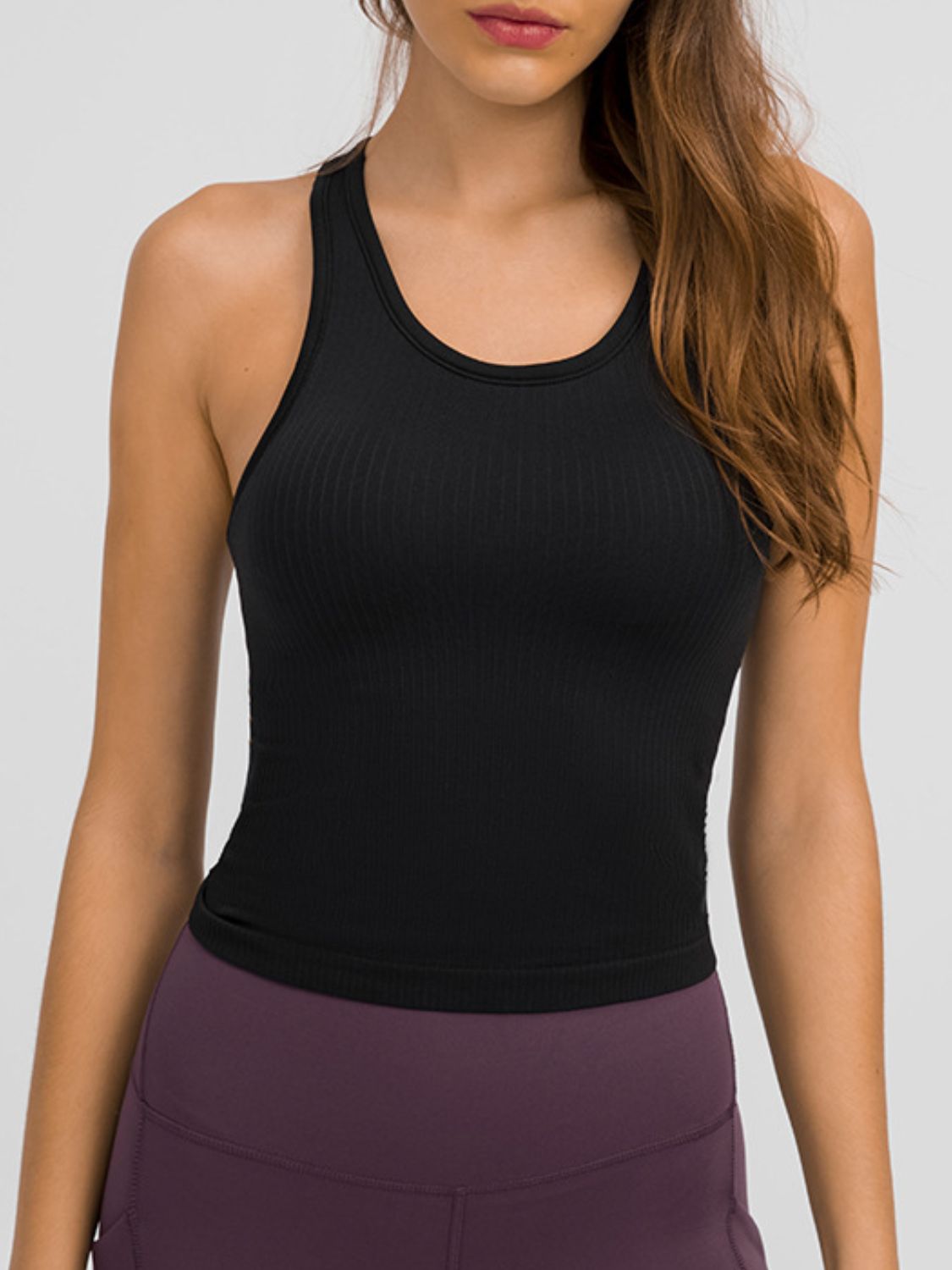 Women's Round Neck Racerback Active Tank Top - Athletic Wear