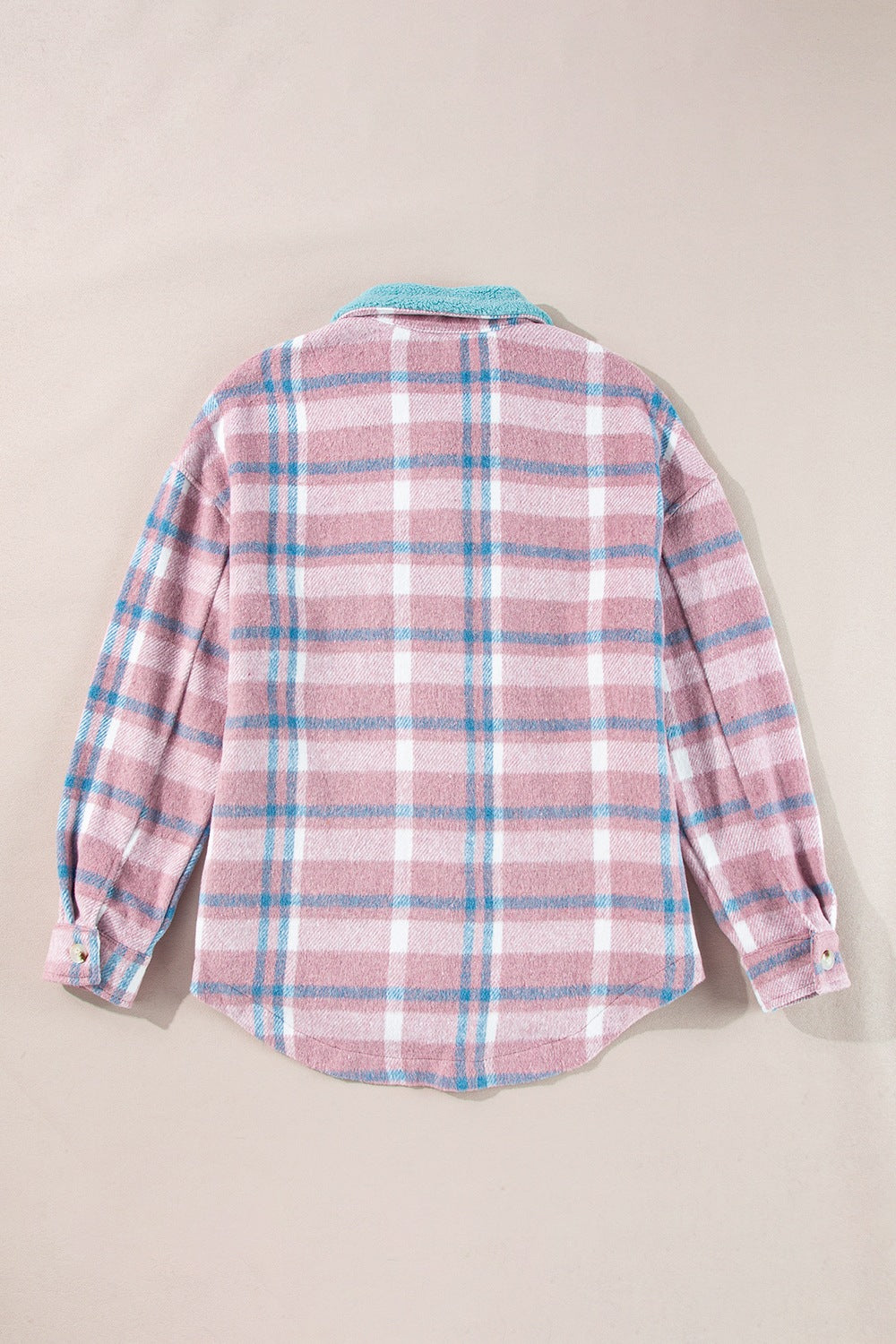 Women's Plaid Shacket with Collared Neck and Flap Pockets | Comfortable Polyester Layering Piece for Chilly Days