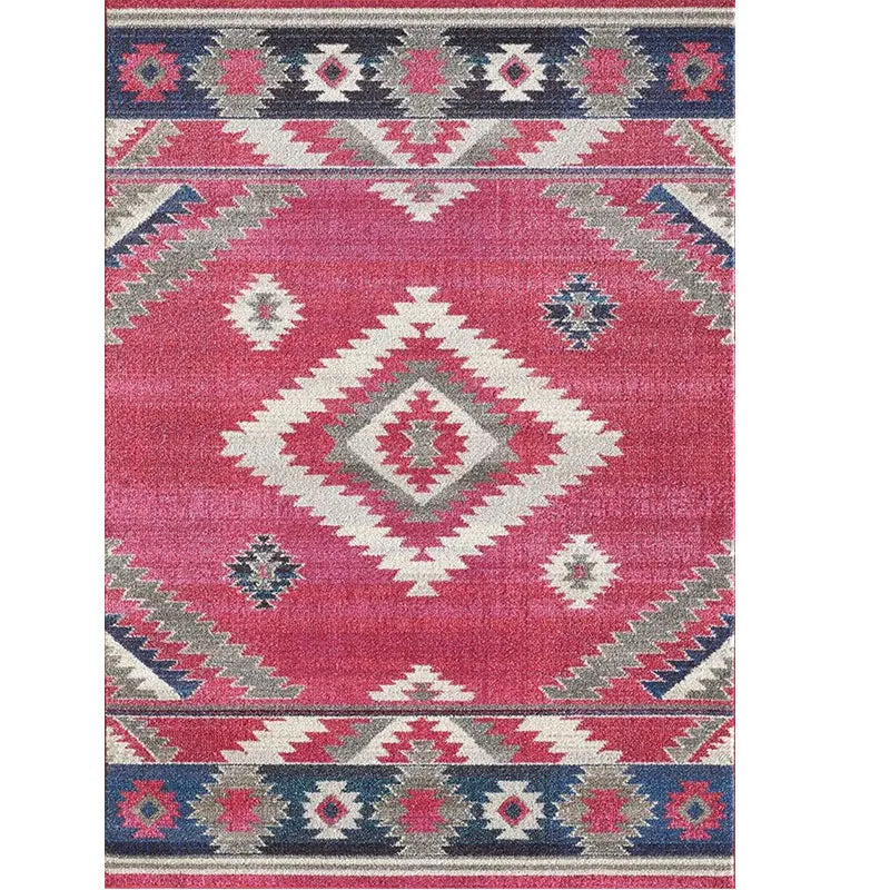 Southwestern Style Flannel Floor Rug - Durable and Soft with Faded Color Palette