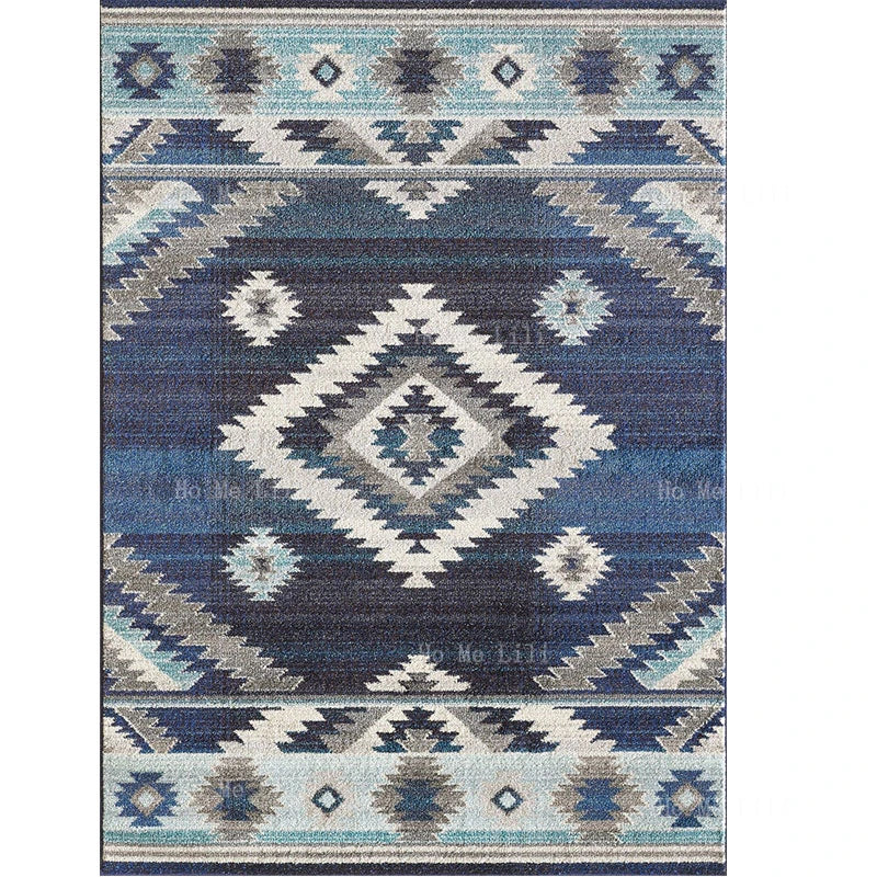 Southwestern Style Flannel Floor Rug - Durable and Soft with Faded Color Palette