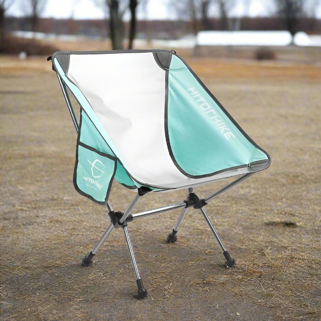 HITORHIKE Portable Lightweight Camping Chairs with Side Pocket Storage Bags - Durable Aluminum Frame - Includes Carrying Bag