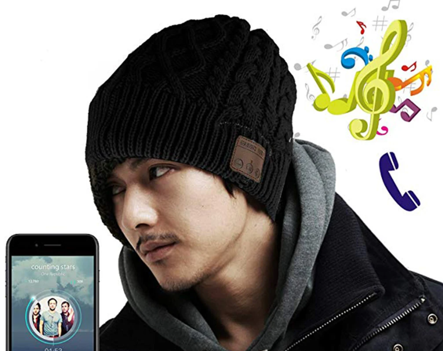 Waterproof Bluetooth Beanie with Built-in Headphones - Volume Control - TWS Sport Earbuds - Perfect for Calls and Music - Fits Men and Women