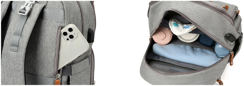 Multi-Functional Diaper Bag Backpack: Includes Changing Pad - Pacifier Holder and Stroller Straps for Easy Travel