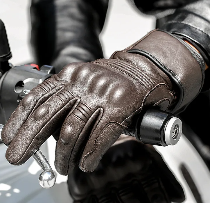 MOTOWOLF Unisex Real Leather Motorcycle Gloves Waterproof Windproof Breathable Touchscreen Year-round Use