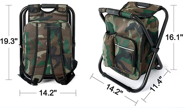 Durable Multifunctional Camping Backpack with Foldable Seat - 600D Oxford Cloth PVC Shell - Steel Pipe Structure - Lightweight and Versatile