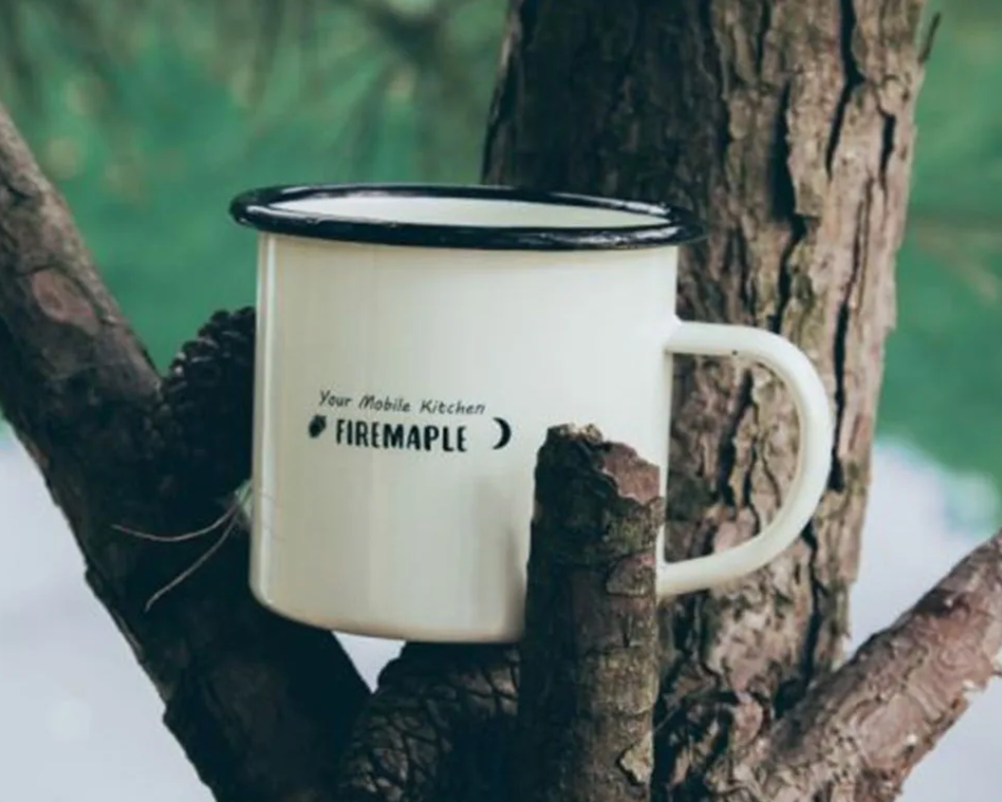 Durable Fire-Maple 350ML Coral Enamel Mug - Perfect for Coffee and Tea on Outdoor Adventures