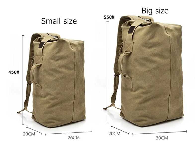 Durable Canvas Travel Rucksack Backpack - Large Capacity - Durable and Comfortable with Multiple Compartments