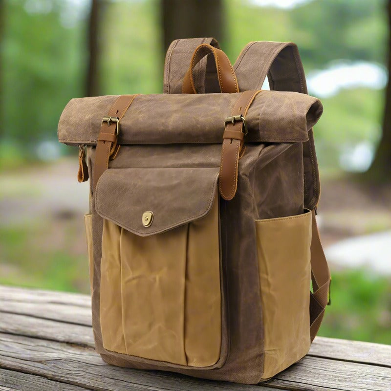 Retro Durable Travel Canvas Backpack with Multiple Pockets - Stylish and Sturdy Design