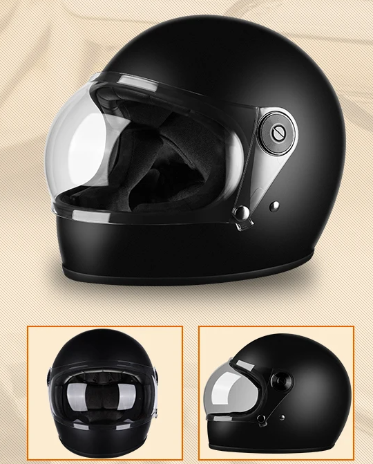 Full Face Motorcycle Helmet with Bubble Shield Visor - DOT Certified - Anti-Fall Protection - Wear-Resistant ABS Material - Breathable