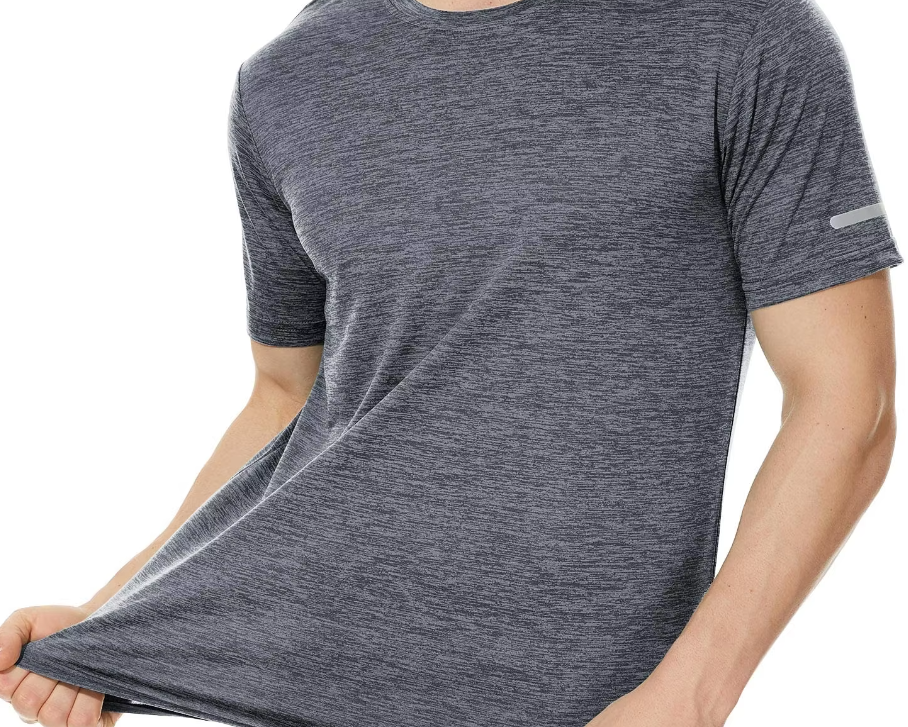 Men's Breathable Quick Dry Reflective T-Shirt - Cotton/Polyester Blend - Ideal for Running and Outdoor Activities