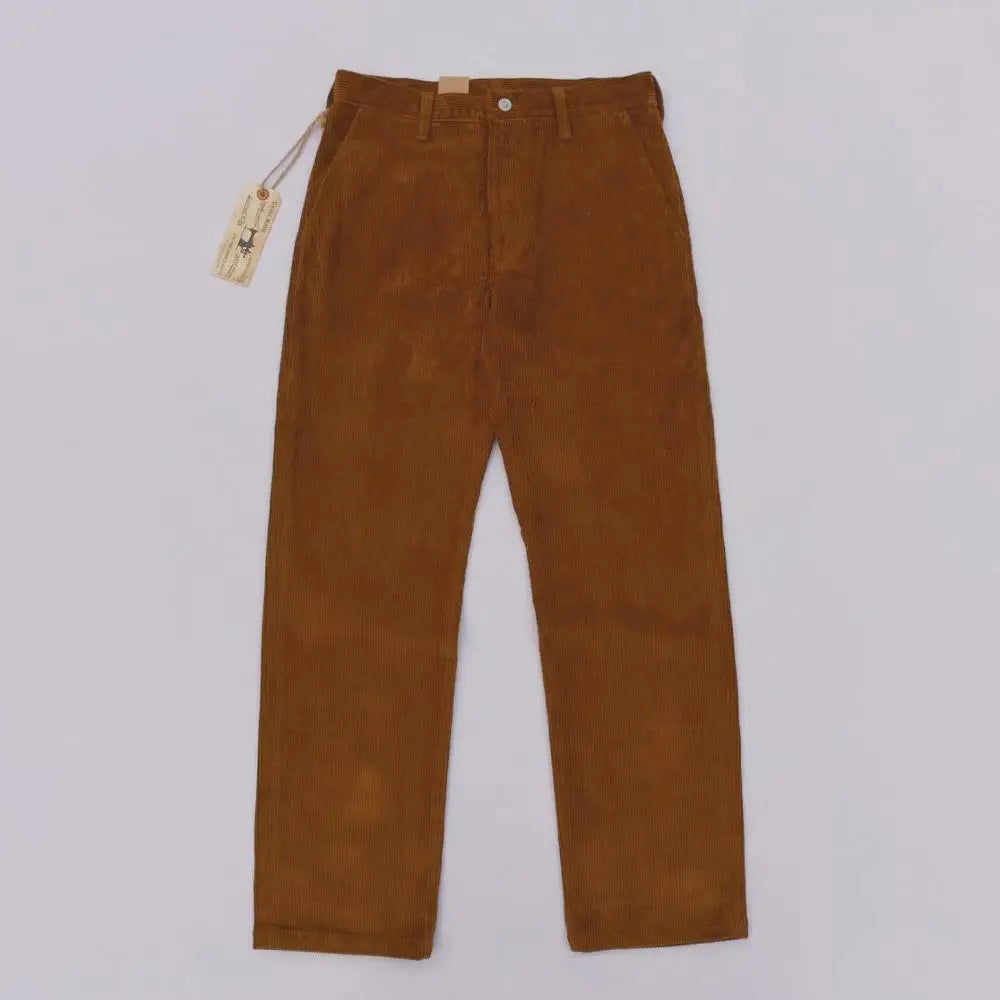 BOB DONG Retro Corduroy Men's Straight Leg Pants - 100% Cotton Work Trousers