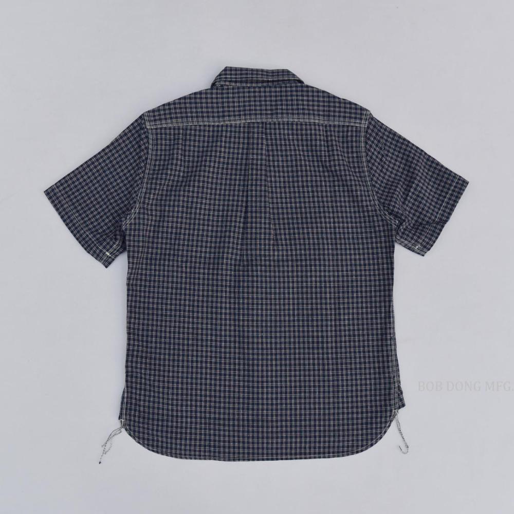 Men's Vintage Plaid Turn-Down Collar Button Short Sleeve Shirt - Quality Broadcloth Fabric