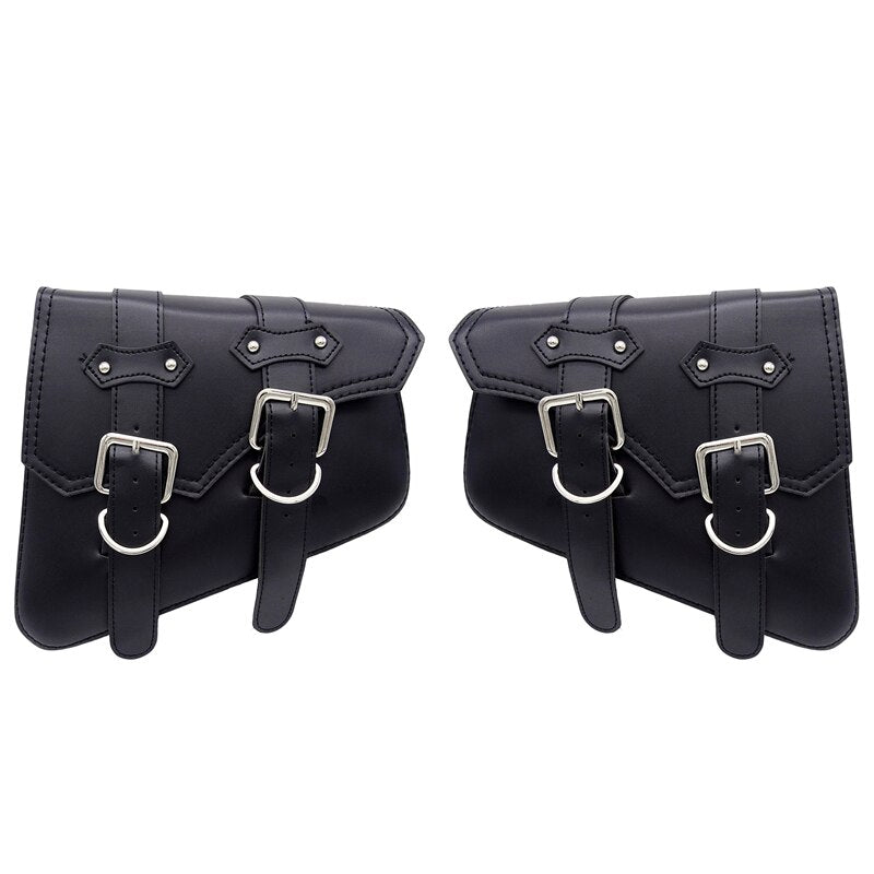 Durable Waterproof PU Leather Motorcycle Saddle Bags 2PC for Sportster XL883 & 1200