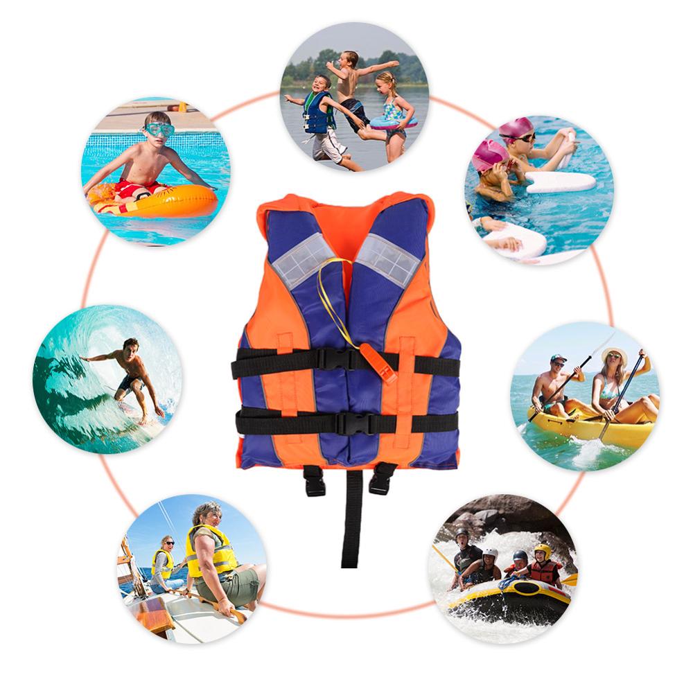 Kids Life Jacket with Whistle and Reflective Strips - Suitable for Ages 4-10 - Coast Guard Approved