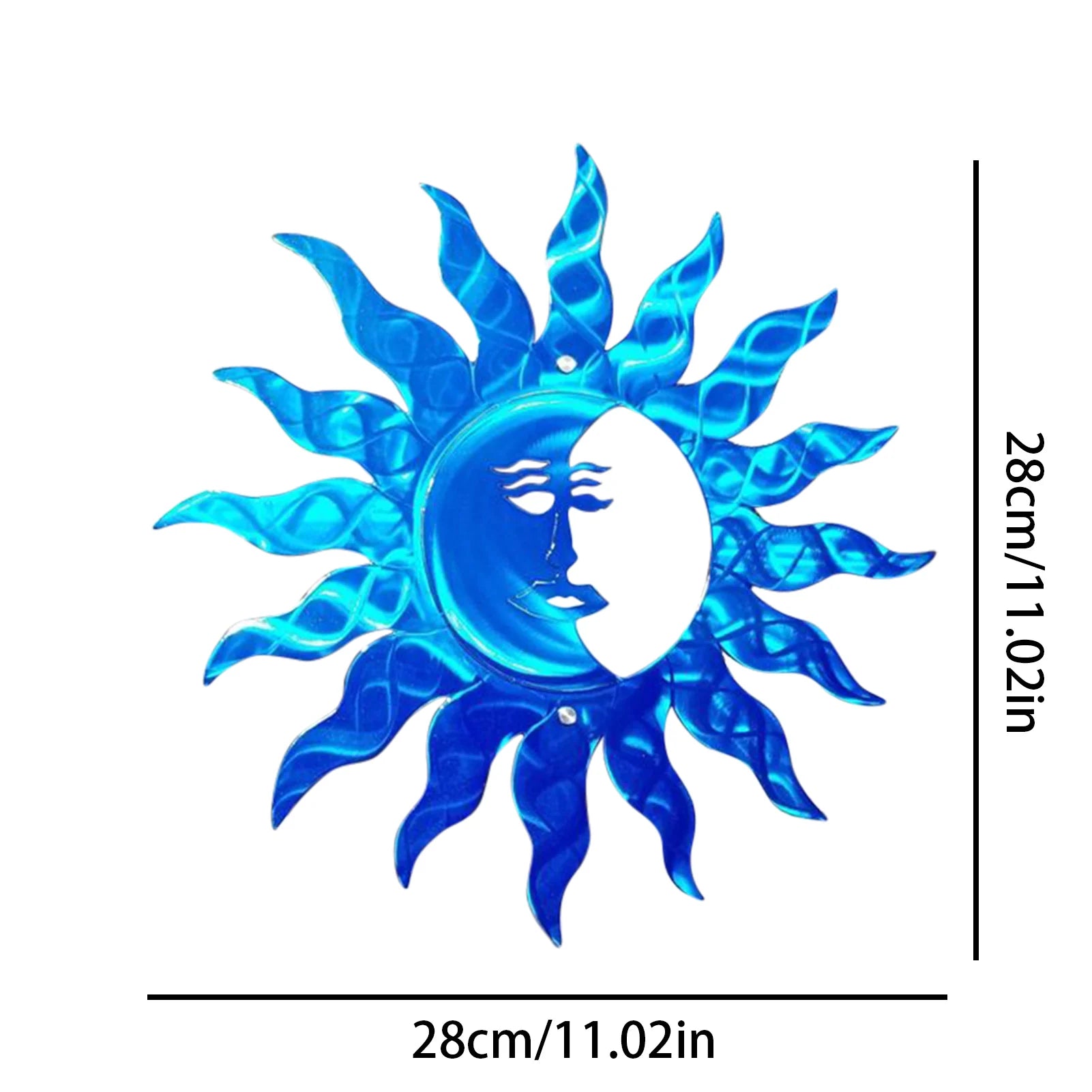 Metal Wall Art Sun and Moon Statue – Elegant Hanging Ornament for Indoor and Outdoor Home Decoration - Mediterranean Style Decor