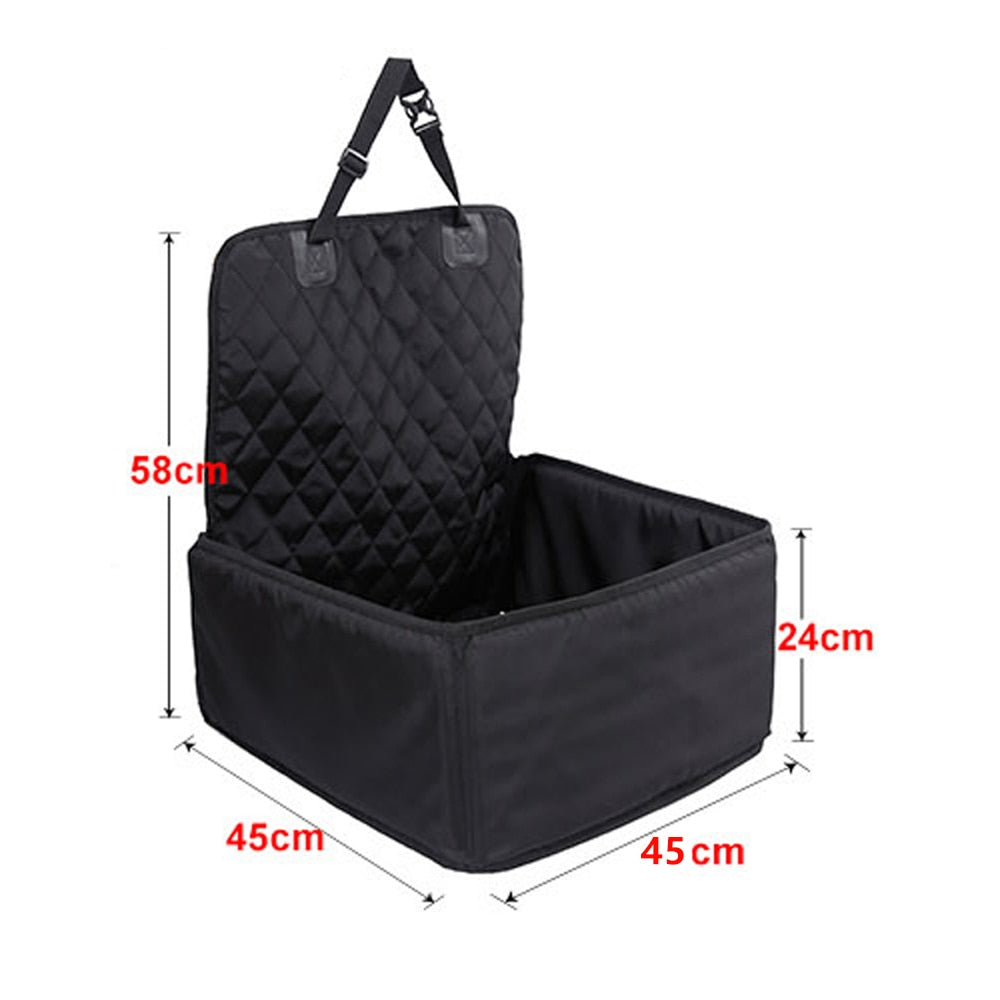 Foldable Waterproof Pet Transporter Basket Car Seat Cover with Adjustable Tightening and Buckle - Ideal for Pets up to 17lbs