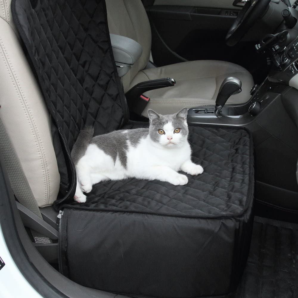 Foldable Waterproof Pet Transporter Basket Car Seat Cover with Adjustable Tightening and Buckle - Ideal for Pets up to 17lbs