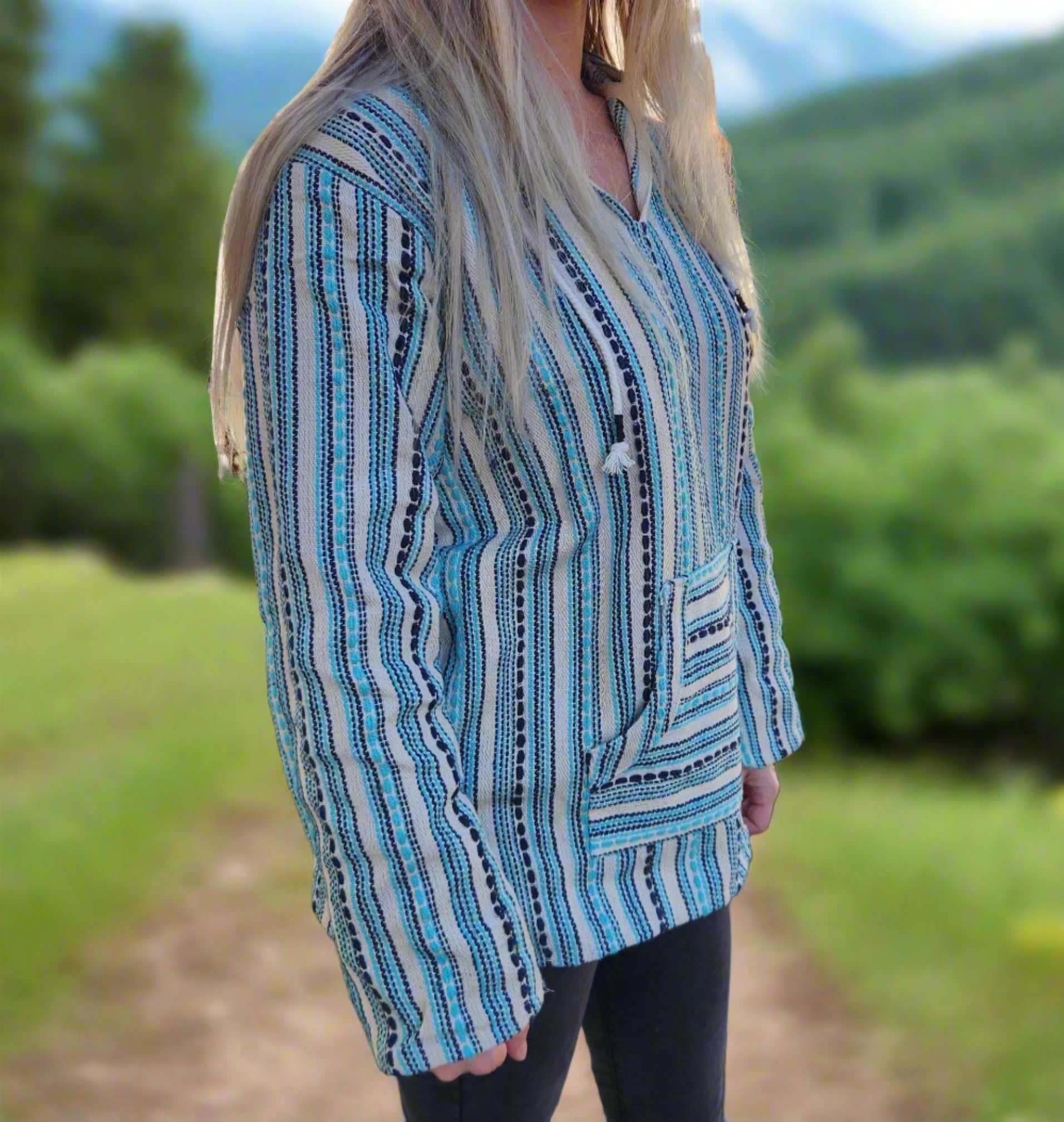 Women's Ultra Pattern Baja Hoodie with Pocket - Sustainable and Stylish