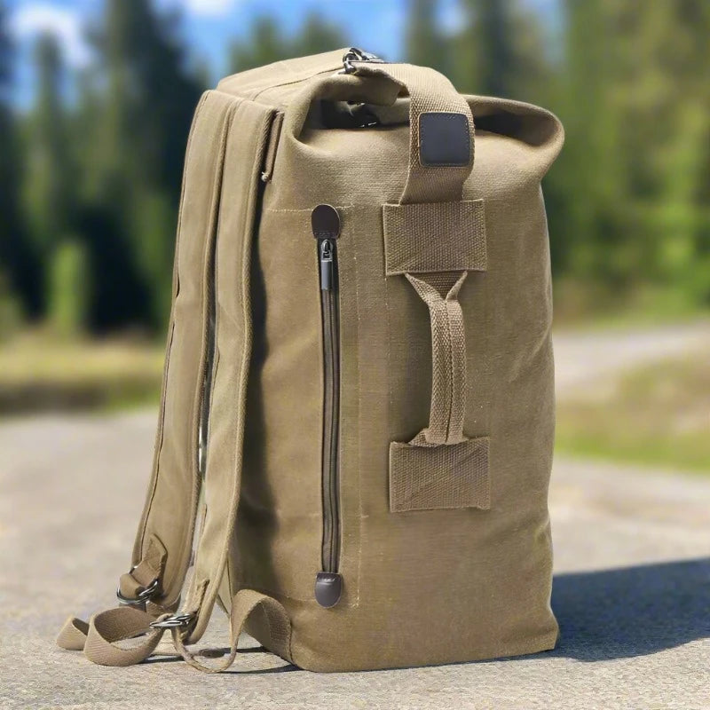 Durable Canvas Travel Rucksack Backpack - Large Capacity - Durable and Comfortable with Multiple Compartments