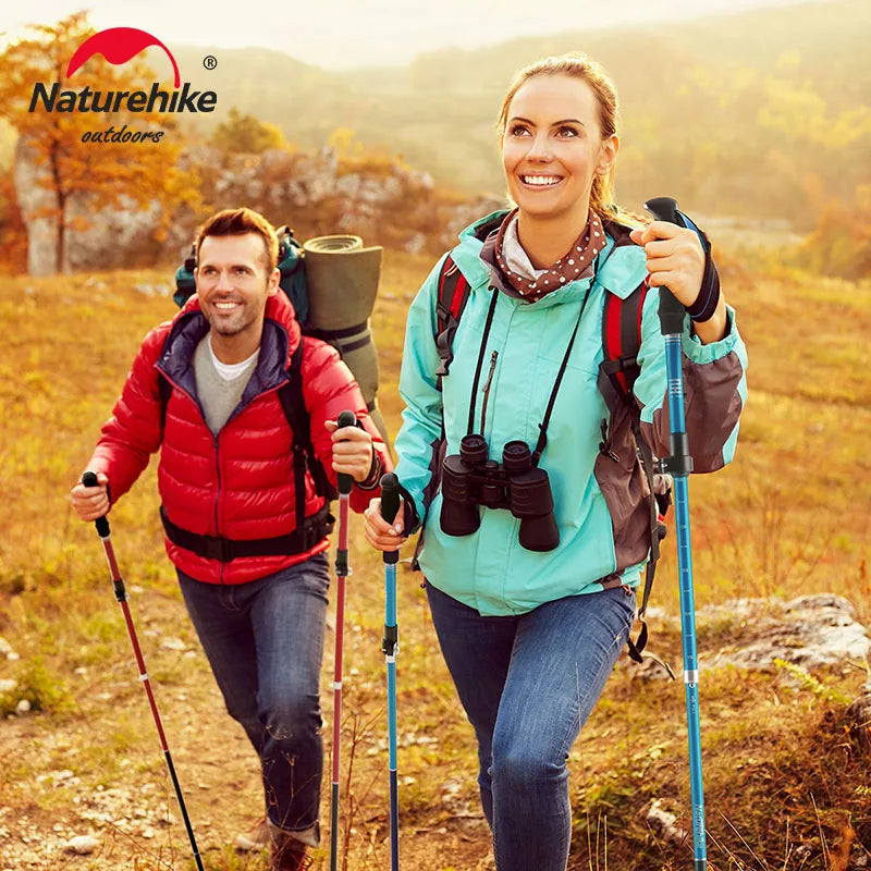 Naturehike ST09 Trekking Poles - Durable Lightweight Collapsible Hiking Sticks for Outdoor Adventures (Adjustable 34-135cm)