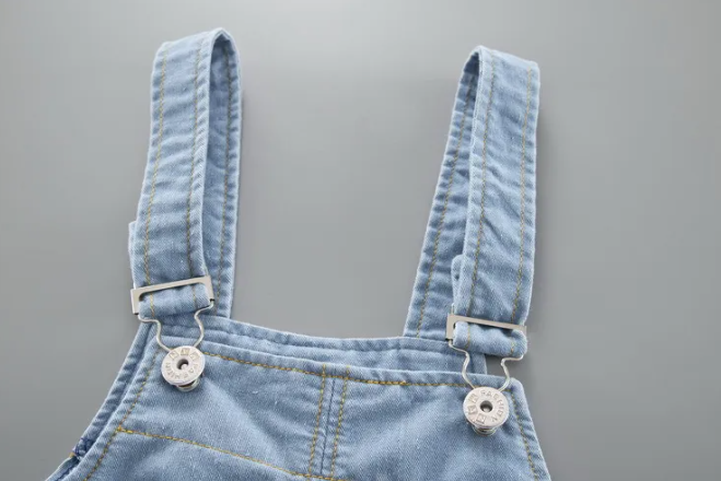 Unisex Light Blue Denim Overalls with Big Pocket for Kids Age 1 - 5 Years