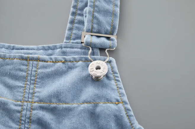 Unisex Light Blue Denim Overalls with Big Pocket for Kids Age 1 - 5 Years