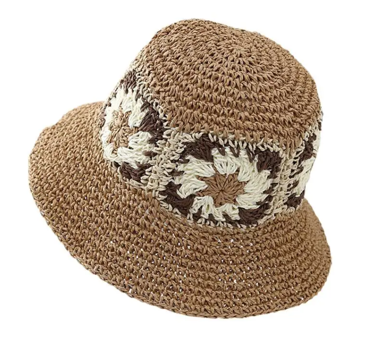 Women's Braided Flower Sun Hat - Stylish Sun Protection Fisherman Bucket Hat