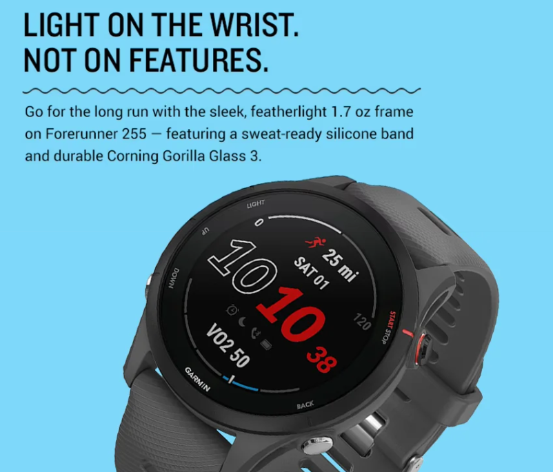 Garmin Forerunner 255 GPS Smart Watch / Heart Rate - Blood Oxygen - HRV Tracking - GPS / Multi-Sport Tracker for Athletes