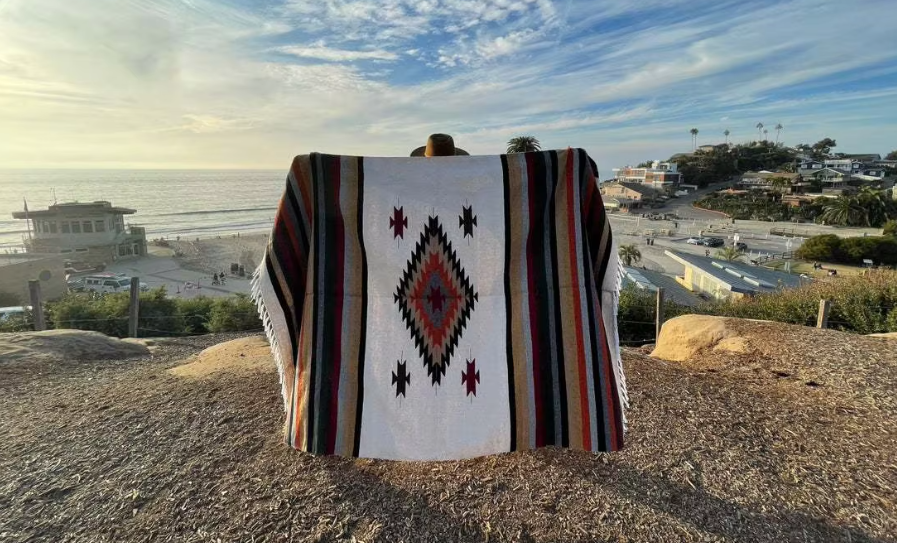 Mexican Serape Inspired Blanket - Vibrant Striped Pattern - Great for Outdoor Adventures - Picnics or Home Use