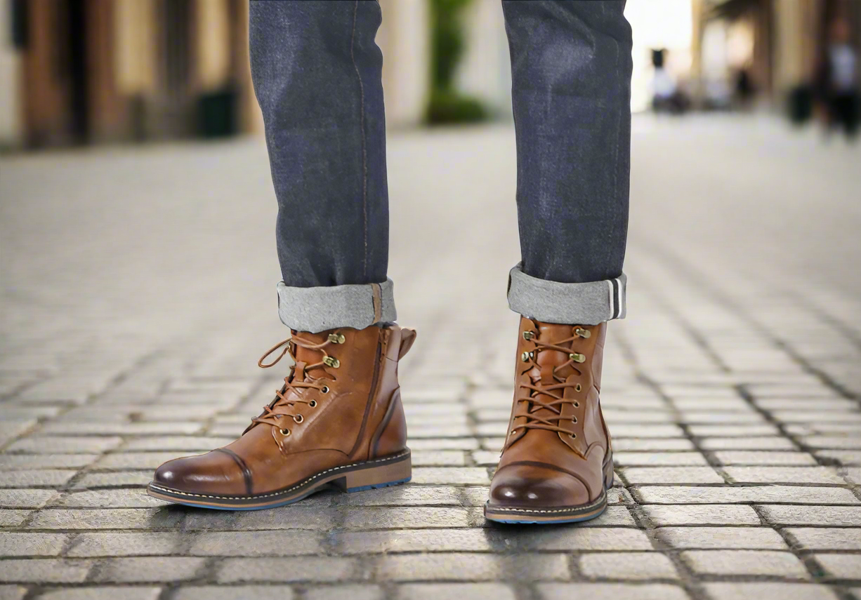 Retro Men's Synthetic Leather Boots - Stylish & Comfortable (US Sizes 7-13 Available)