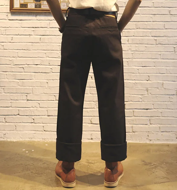 Men's Black Selvedge Denim Jeans - Relaxed Fit - High Rise - Wide Leg - Deep Pockets - Reinforced Stitching