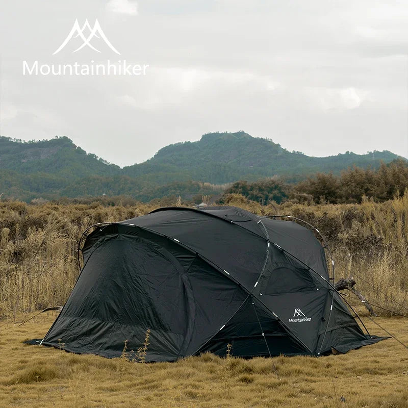 Rainproof Mountainhiker 15D Oxford Dome Tent - 5-8 Person Spring & Winter Tunnel Shelter for Camping and Leisure Activities