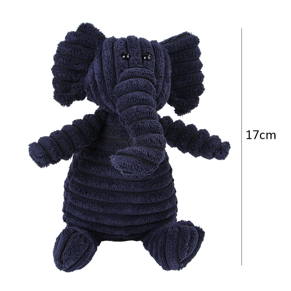 Bite-resistant Corduroy Plush Animal Dog Toy with Squeaker