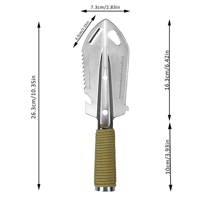 7-in-1 Portable Camping Shovel - Multifunctional Outdoor Survival Tool