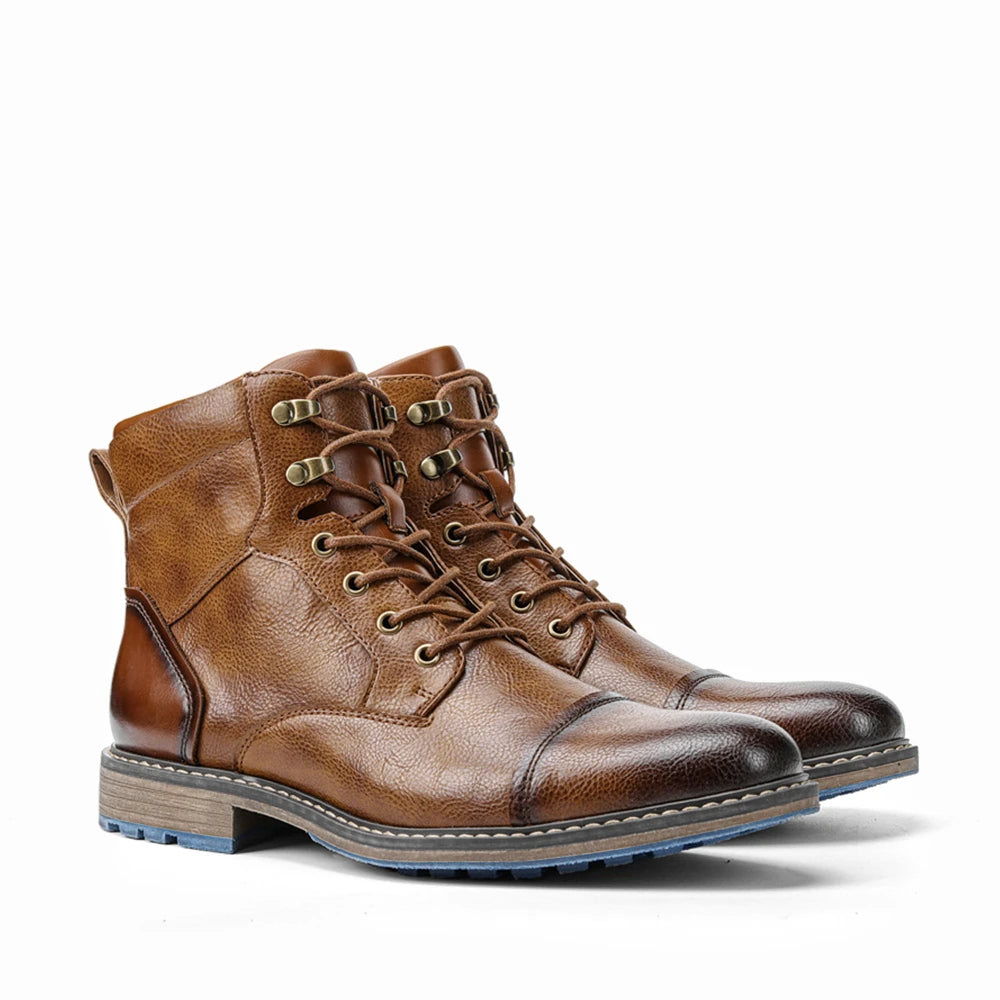 Retro Men's Synthetic Leather Boots - Stylish & Comfortable (US Sizes 7-13 Available)