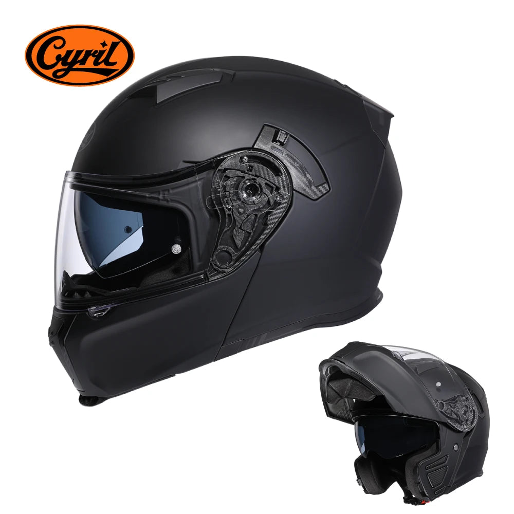 Modular Flip-Up Full Face Motorcycle Helmet - Lightweight - DOT & ECE Approved - Dual Visor - Unisex