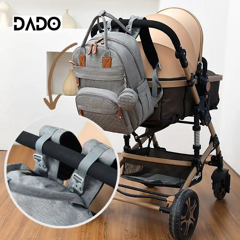 Multi-Functional Diaper Bag Backpack: Includes Changing Pad - Pacifier Holder and Stroller Straps for Easy Travel