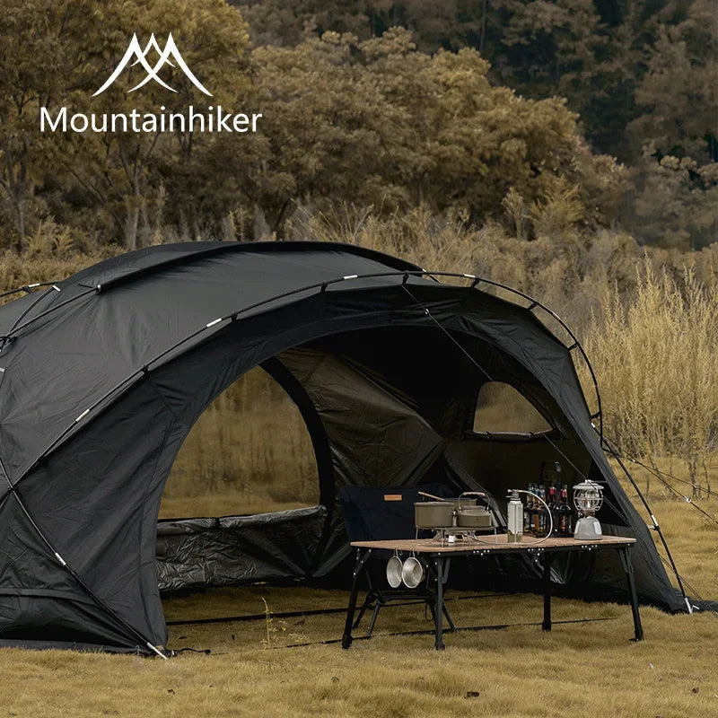 Rainproof Mountainhiker 15D Oxford Dome Tent - 5-8 Person Spring & Winter Tunnel Shelter for Camping and Leisure Activities