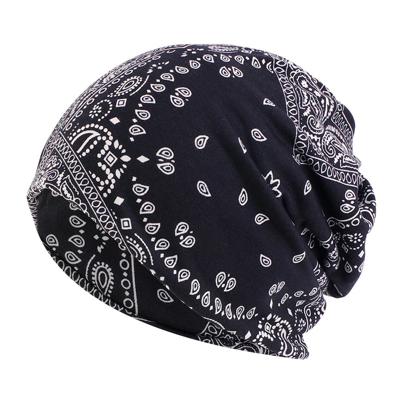 Paisley Pattern Beanie Hat for Men and Women - Baggy - Slouchy and Stylish