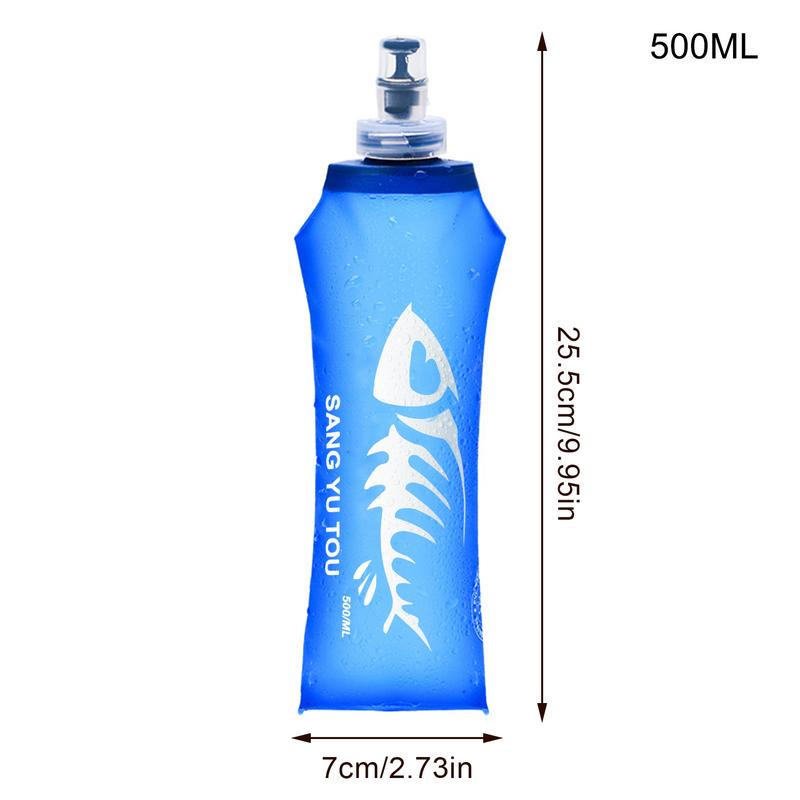 Portable Foldable Ultralight Water Bottle Bag Durable TPU & Latex 250ml 500ml Ideal for Camping Hiking Sports