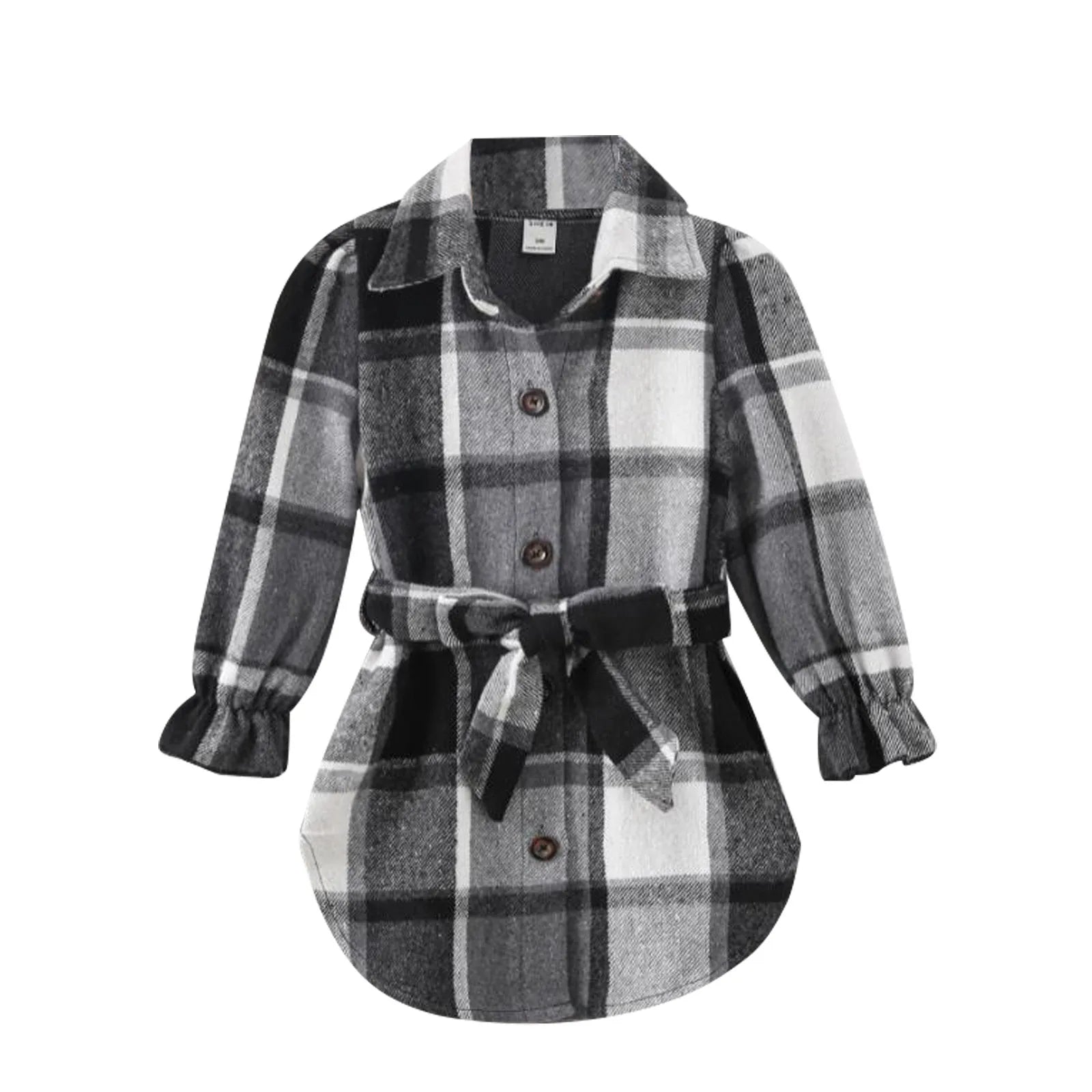 Girls Classic Buffalo Plaid Fleece Long Sleeve Flannel Shirt Dress - Ages 2-7 Years - Soft Cotton Flannel