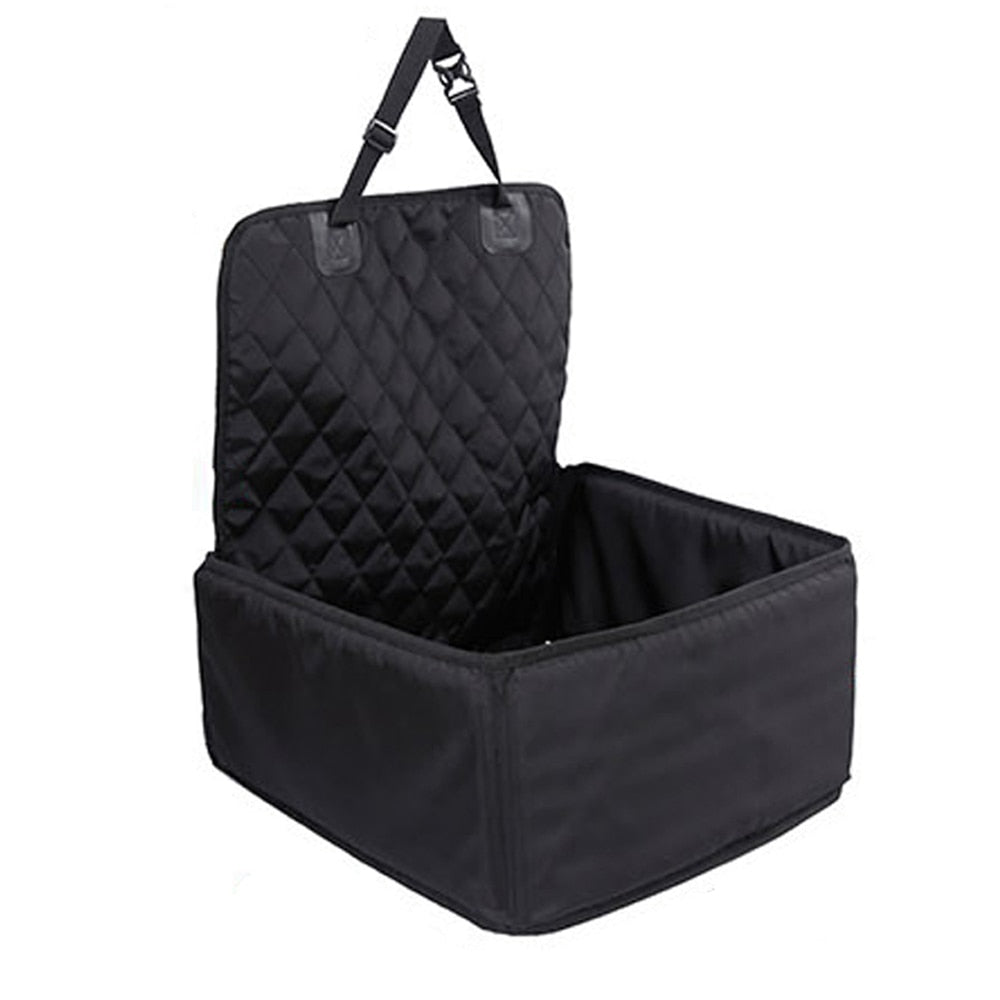 Foldable Waterproof Pet Transporter Basket Car Seat Cover with Adjustable Tightening and Buckle - Ideal for Pets up to 17lbs