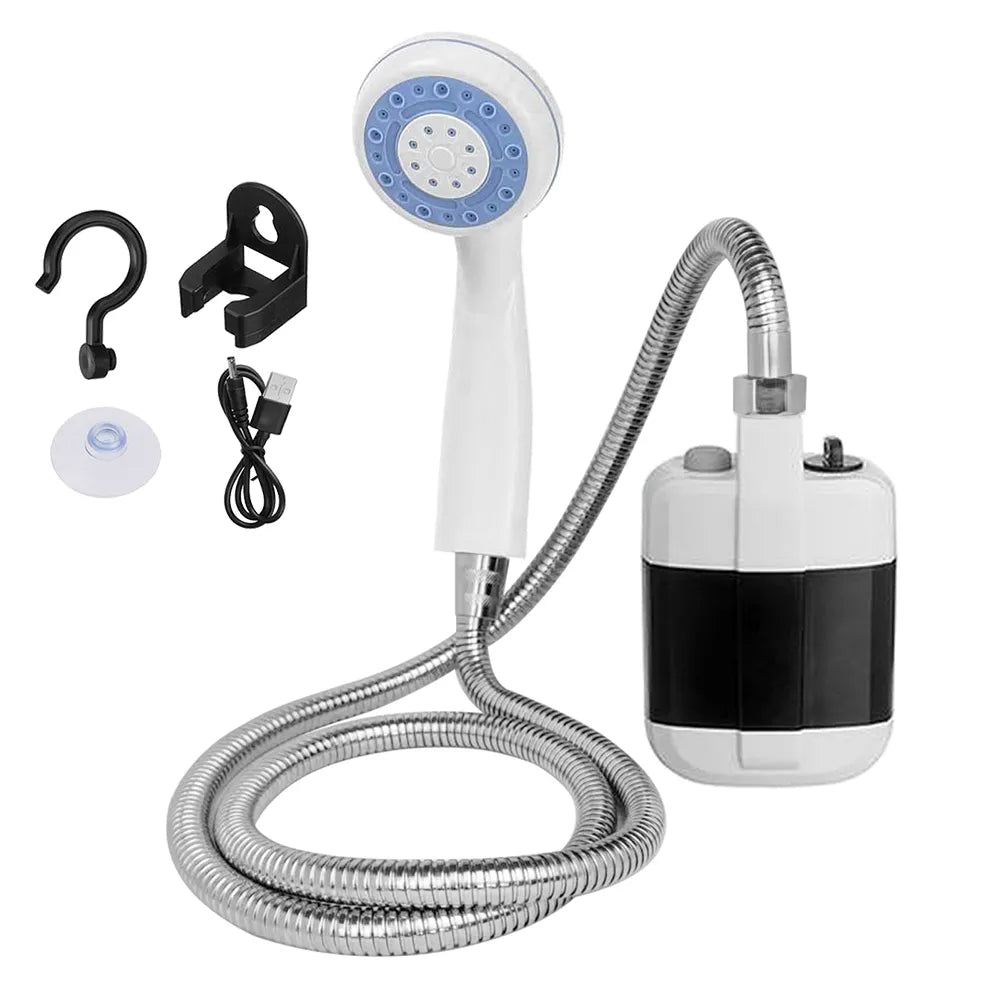 Compact Handheld Rechargeable Camping Shower - Portable Electric Showerhead for Outdoor Use