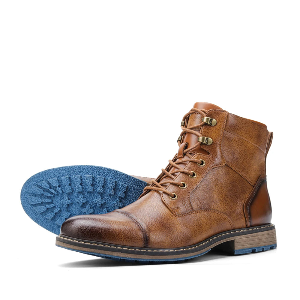 Retro Men's Synthetic Leather Boots - Stylish & Comfortable (US Sizes 7-13 Available)